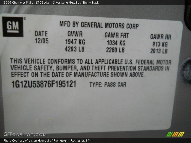 Silverstone Metallic / Ebony Black 2006 Chevrolet Malibu LTZ Sedan