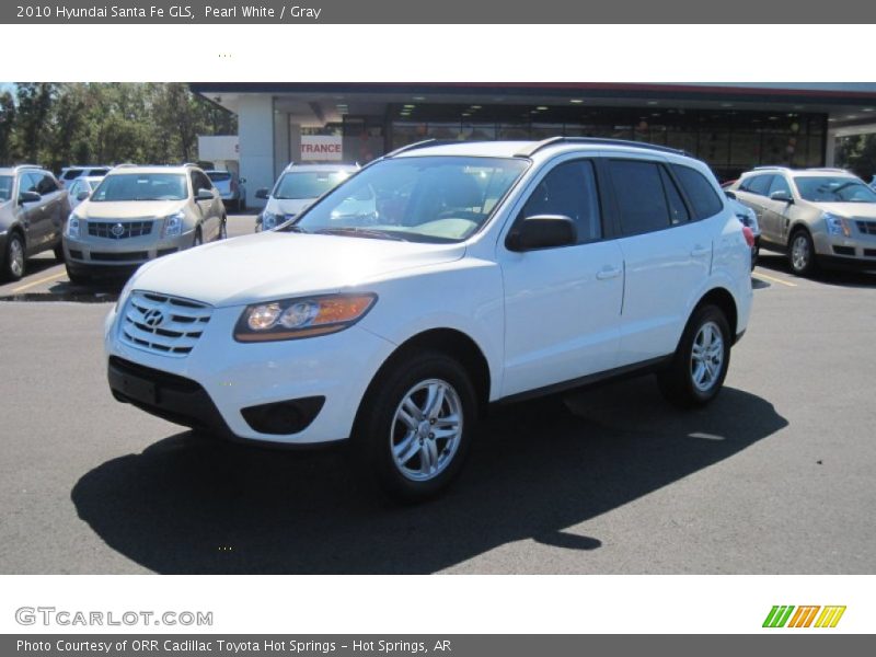 Pearl White / Gray 2010 Hyundai Santa Fe GLS