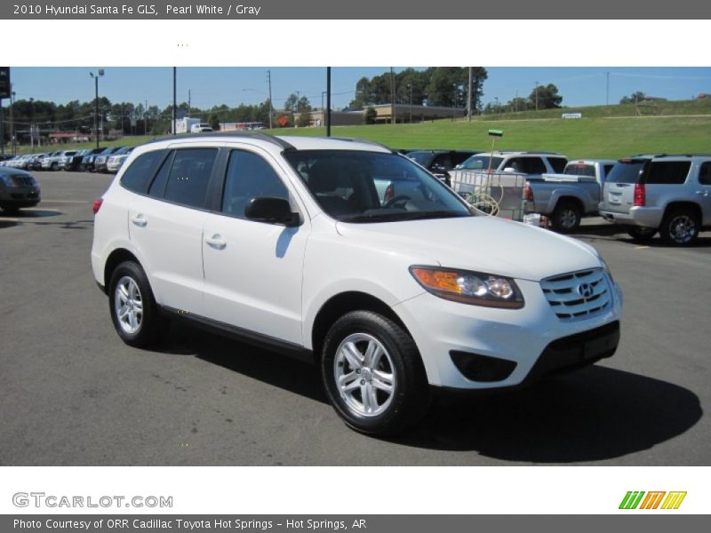Pearl White / Gray 2010 Hyundai Santa Fe GLS