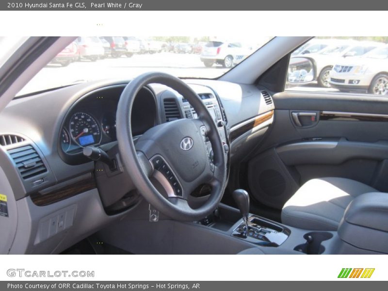 Pearl White / Gray 2010 Hyundai Santa Fe GLS