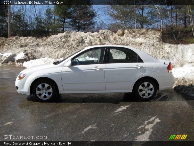 White / Gray 2007 Kia Spectra EX Sedan