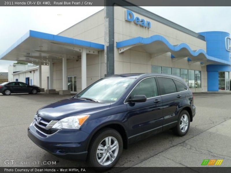 Royal Blue Pearl / Gray 2011 Honda CR-V EX 4WD