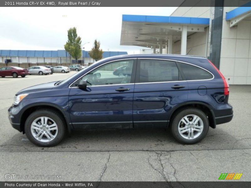 Royal Blue Pearl / Gray 2011 Honda CR-V EX 4WD