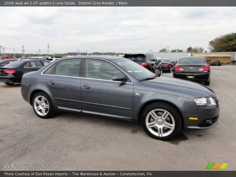 Dolphin Grey Metallic / Black 2008 Audi A4 2.0T quattro S-Line Sedan