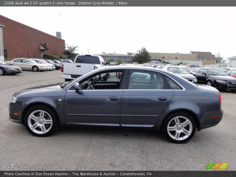 Dolphin Grey Metallic / Black 2008 Audi A4 2.0T quattro S-Line Sedan