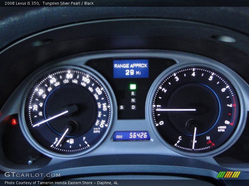 Tungsten Silver Pearl / Black 2008 Lexus IS 350