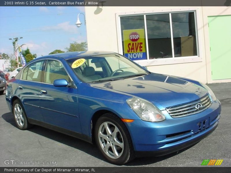 Caribbean Blue Pearl / Willow 2003 Infiniti G 35 Sedan