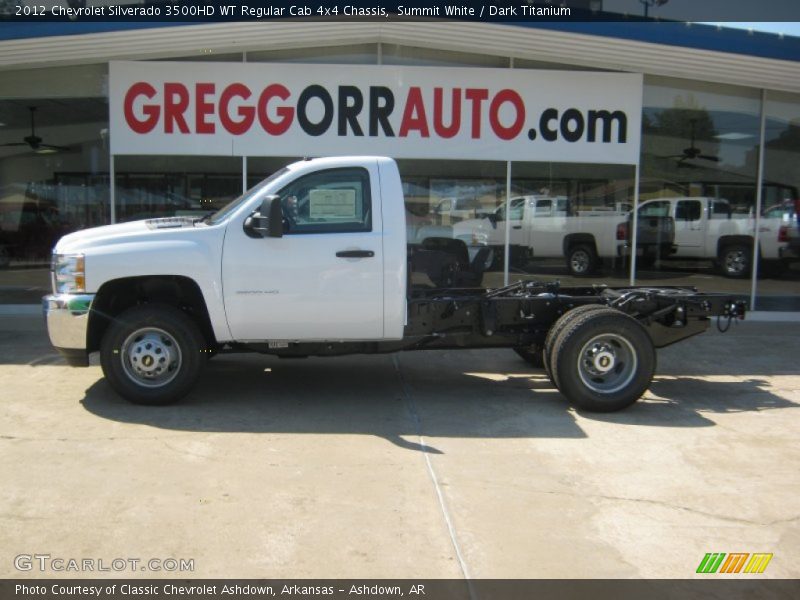 Summit White / Dark Titanium 2012 Chevrolet Silverado 3500HD WT Regular Cab 4x4 Chassis