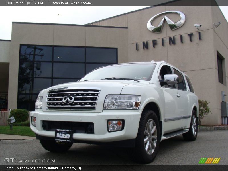 Tuscan Pearl White / Stone 2008 Infiniti QX 56 4WD