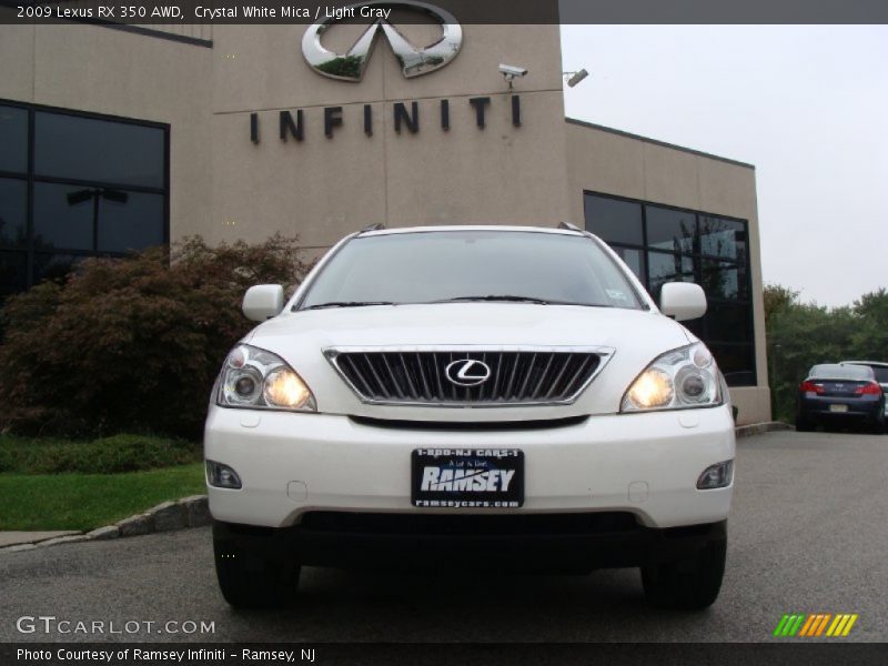 Crystal White Mica / Light Gray 2009 Lexus RX 350 AWD