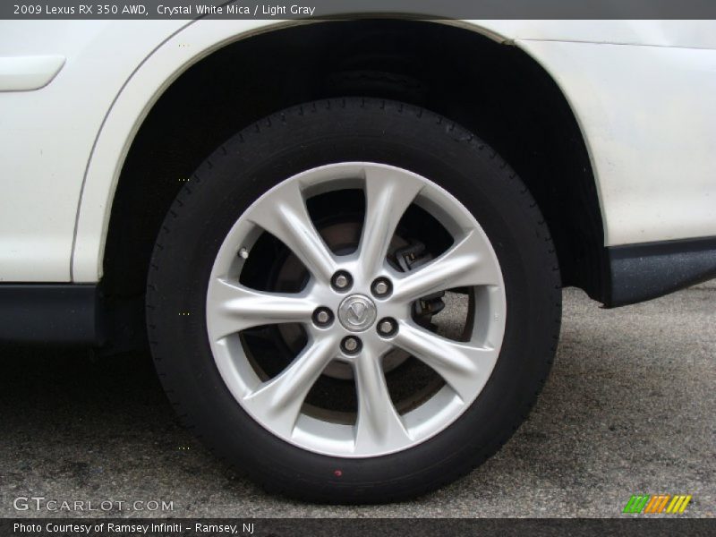 Crystal White Mica / Light Gray 2009 Lexus RX 350 AWD