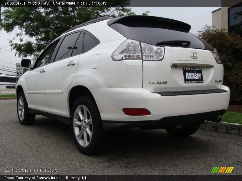Crystal White Mica / Light Gray 2009 Lexus RX 350 AWD