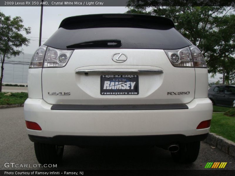 Crystal White Mica / Light Gray 2009 Lexus RX 350 AWD