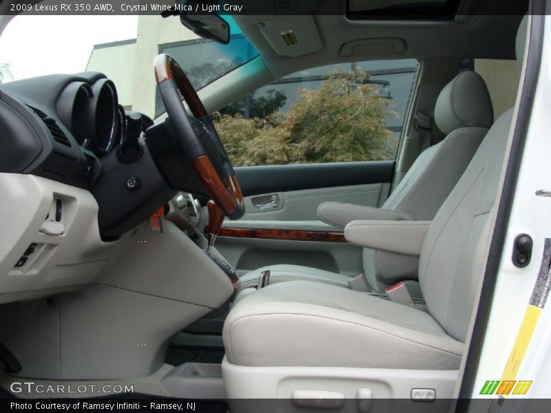 Crystal White Mica / Light Gray 2009 Lexus RX 350 AWD