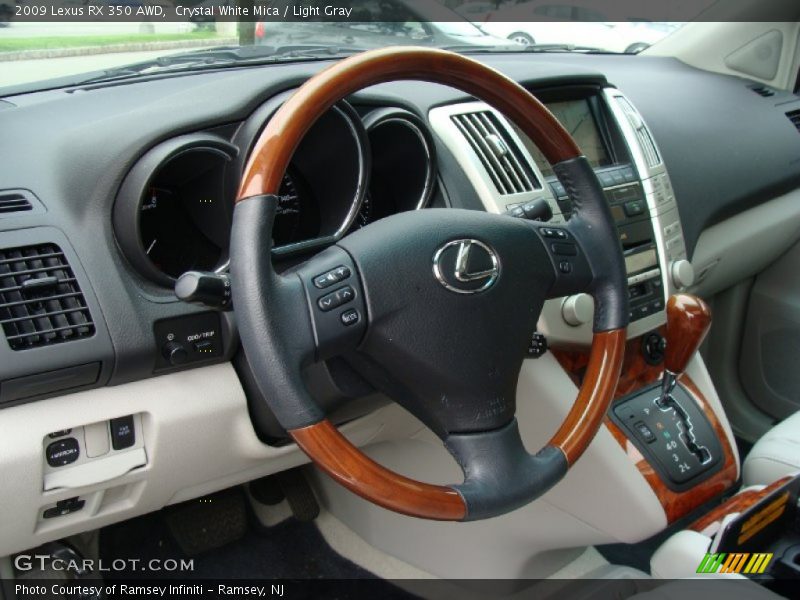 Crystal White Mica / Light Gray 2009 Lexus RX 350 AWD