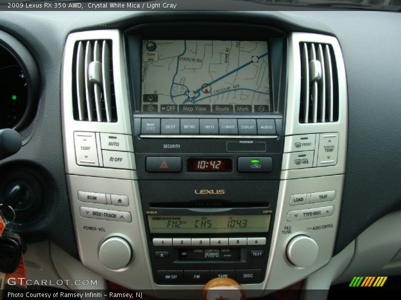 Crystal White Mica / Light Gray 2009 Lexus RX 350 AWD