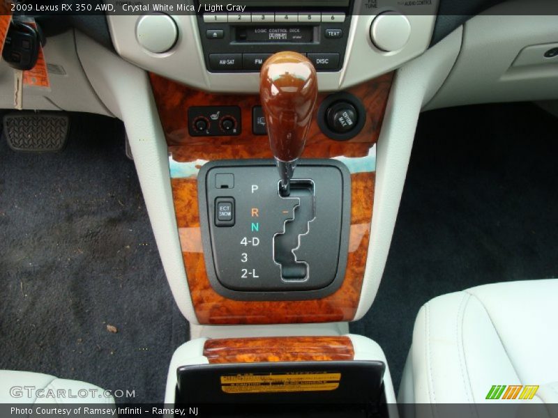 Crystal White Mica / Light Gray 2009 Lexus RX 350 AWD
