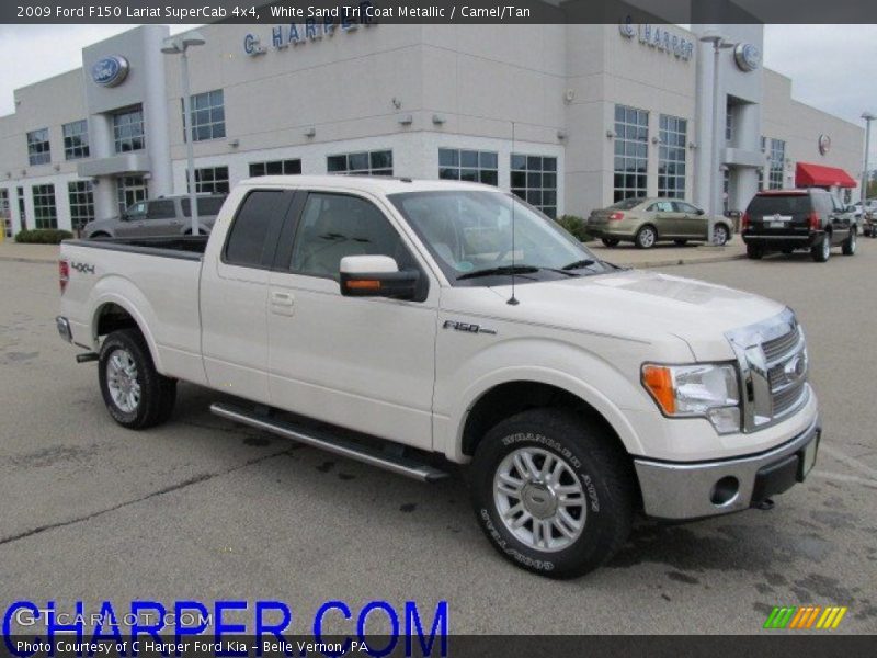 White Sand Tri Coat Metallic / Camel/Tan 2009 Ford F150 Lariat SuperCab 4x4