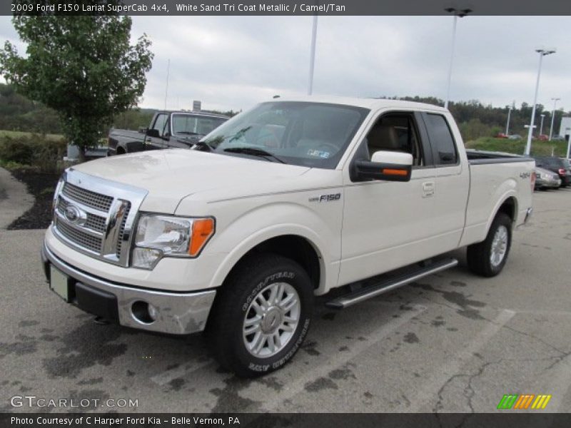 White Sand Tri Coat Metallic / Camel/Tan 2009 Ford F150 Lariat SuperCab 4x4