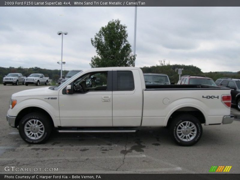 White Sand Tri Coat Metallic / Camel/Tan 2009 Ford F150 Lariat SuperCab 4x4