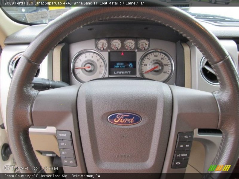White Sand Tri Coat Metallic / Camel/Tan 2009 Ford F150 Lariat SuperCab 4x4