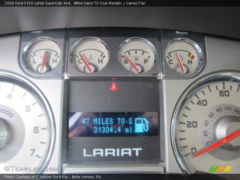 White Sand Tri Coat Metallic / Camel/Tan 2009 Ford F150 Lariat SuperCab 4x4