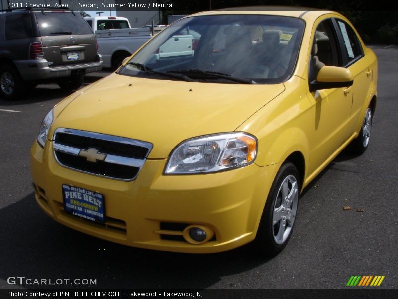 Summer Yellow / Neutral 2011 Chevrolet Aveo LT Sedan