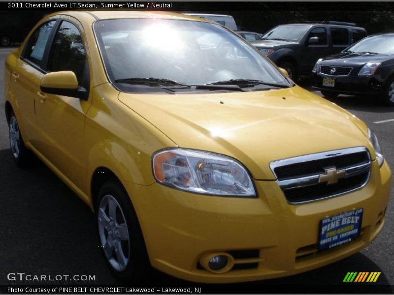 Summer Yellow / Neutral 2011 Chevrolet Aveo LT Sedan