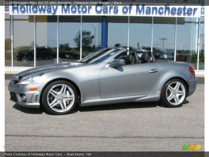 Palladium Silver Metallic / Black 2010 Mercedes-Benz SLK 55 AMG Roadster