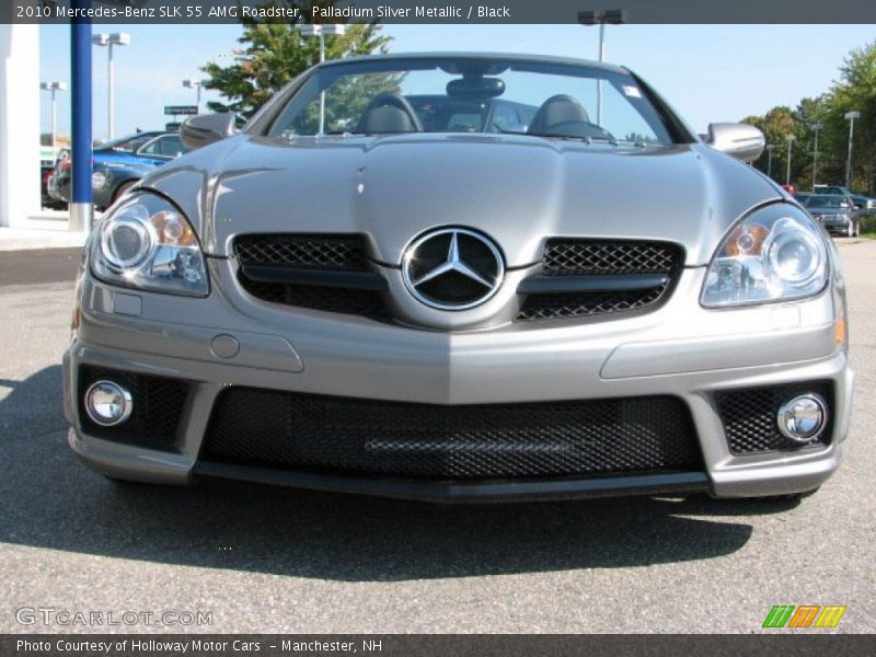 Palladium Silver Metallic / Black 2010 Mercedes-Benz SLK 55 AMG Roadster