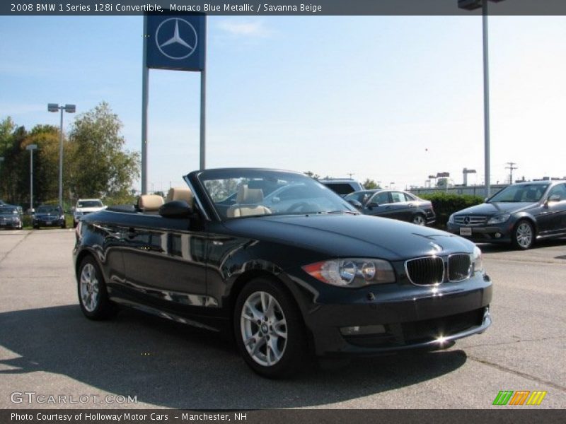 Monaco Blue Metallic / Savanna Beige 2008 BMW 1 Series 128i Convertible