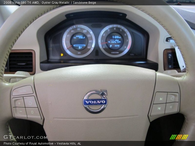 Oyster Gray Metallic / Sandstone Beige 2008 Volvo S80 T6 AWD