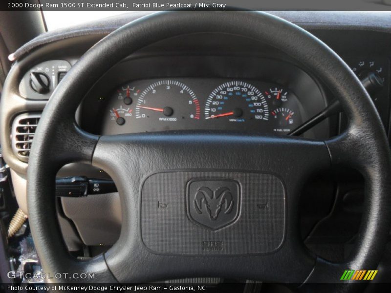 Patriot Blue Pearlcoat / Mist Gray 2000 Dodge Ram 1500 ST Extended Cab