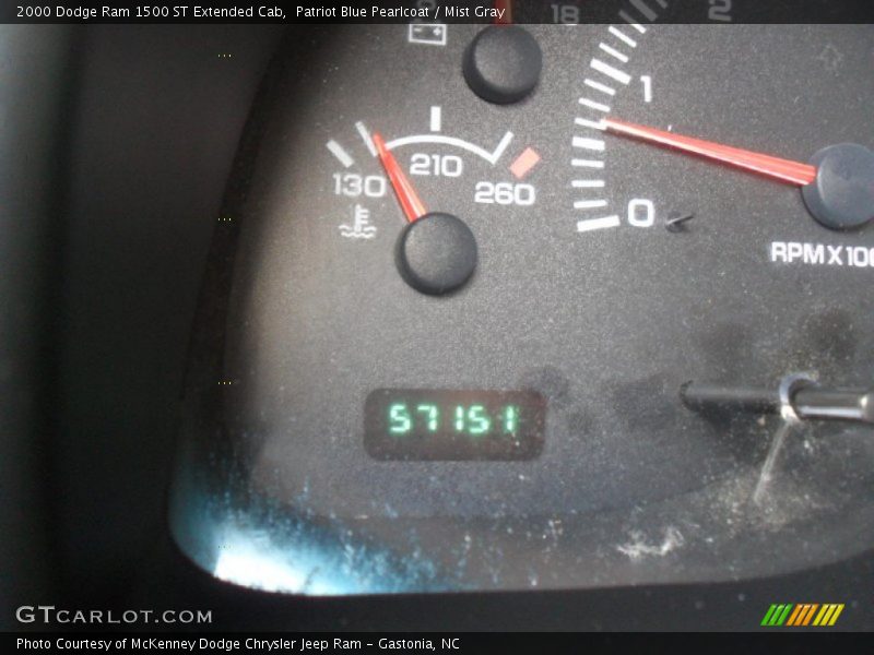 Patriot Blue Pearlcoat / Mist Gray 2000 Dodge Ram 1500 ST Extended Cab