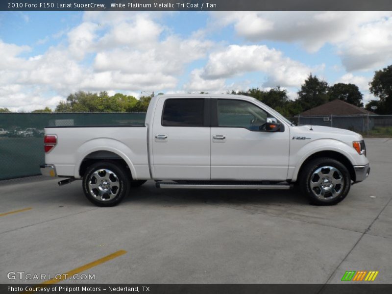 White Platinum Metallic Tri Coat / Tan 2010 Ford F150 Lariat SuperCrew