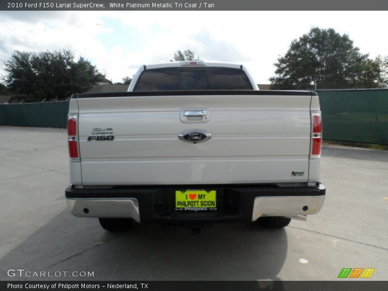 White Platinum Metallic Tri Coat / Tan 2010 Ford F150 Lariat SuperCrew