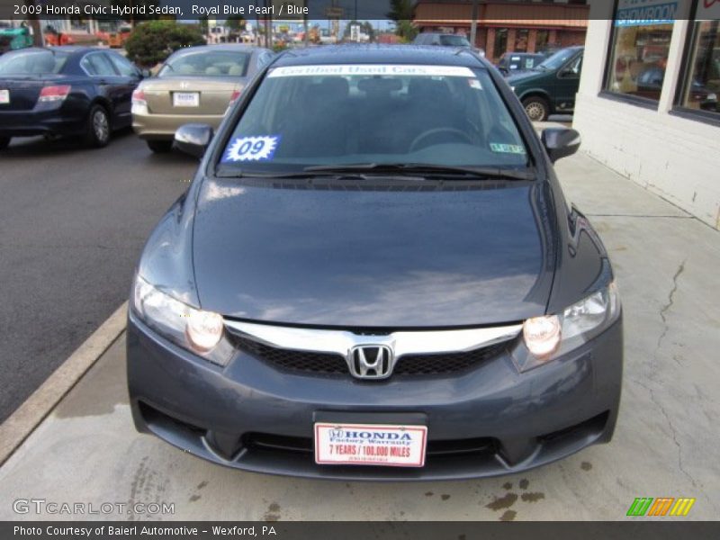 Royal Blue Pearl / Blue 2009 Honda Civic Hybrid Sedan