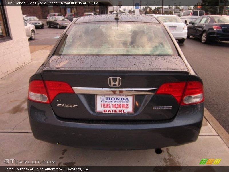 Royal Blue Pearl / Blue 2009 Honda Civic Hybrid Sedan