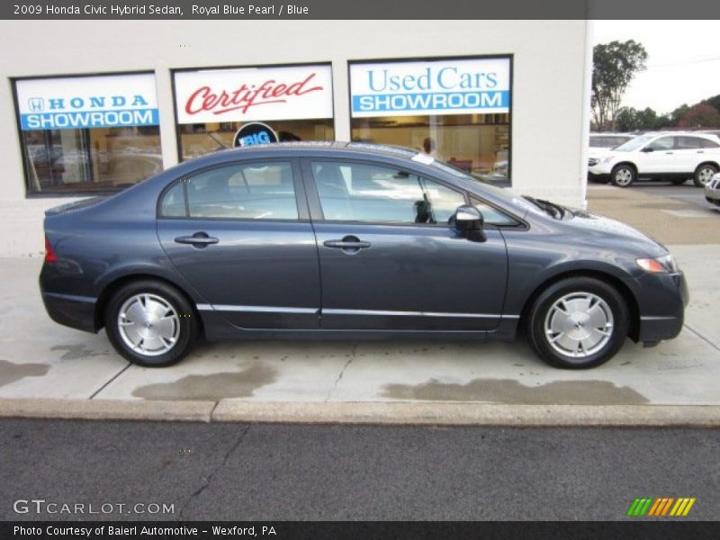 Royal Blue Pearl / Blue 2009 Honda Civic Hybrid Sedan