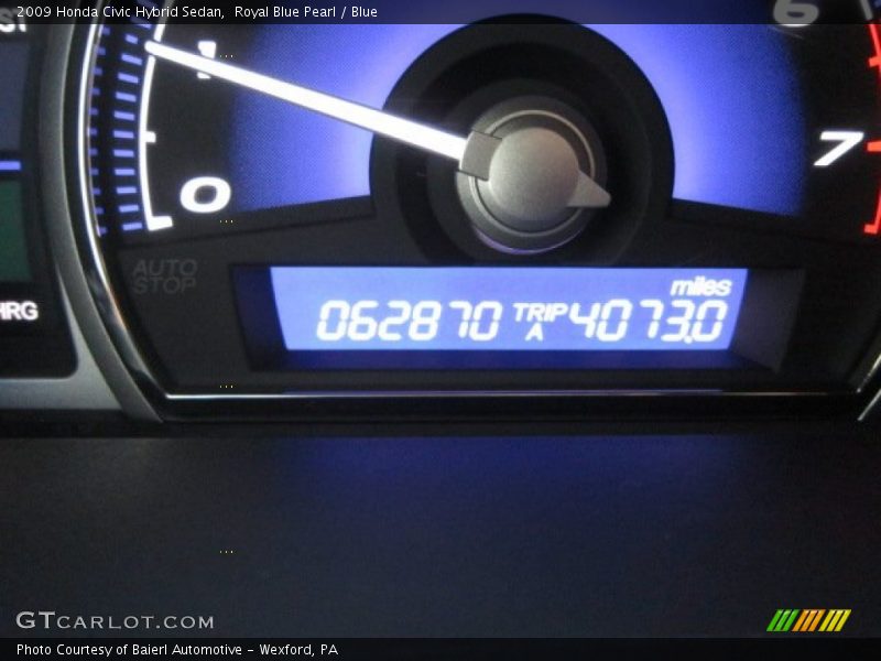 Royal Blue Pearl / Blue 2009 Honda Civic Hybrid Sedan