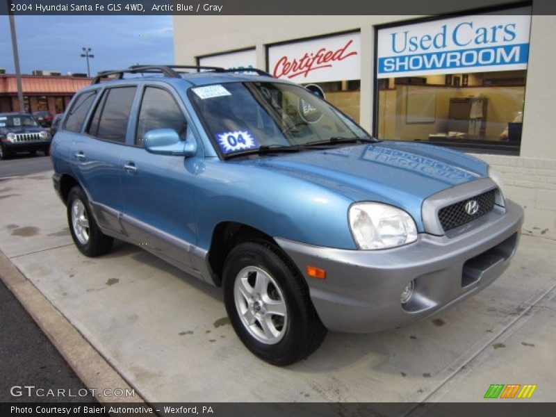 Arctic Blue / Gray 2004 Hyundai Santa Fe GLS 4WD