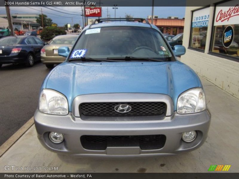Arctic Blue / Gray 2004 Hyundai Santa Fe GLS 4WD