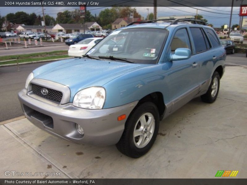 Arctic Blue / Gray 2004 Hyundai Santa Fe GLS 4WD