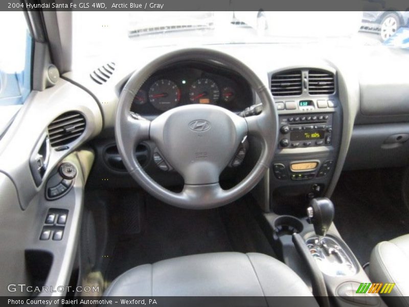 Arctic Blue / Gray 2004 Hyundai Santa Fe GLS 4WD