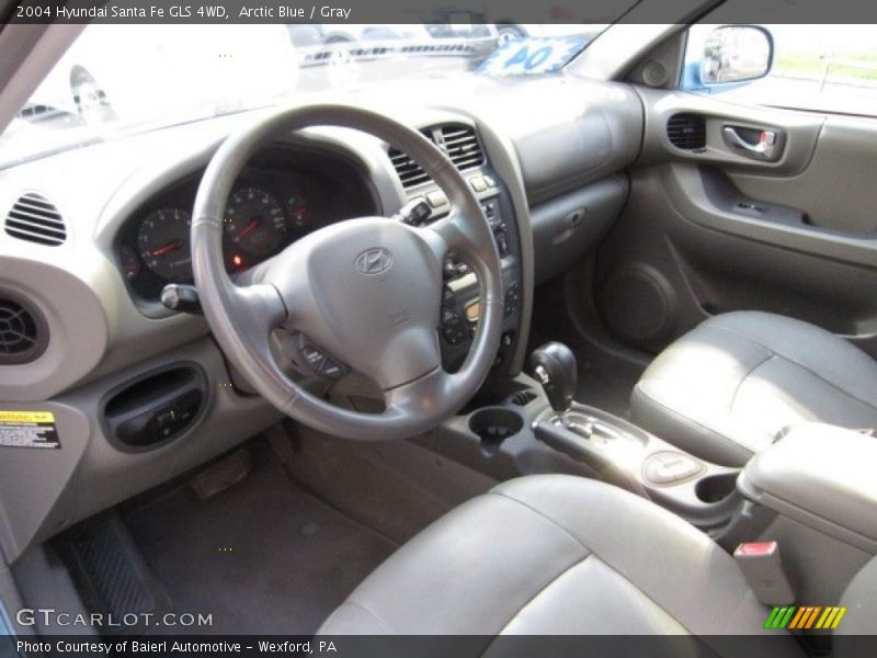 Arctic Blue / Gray 2004 Hyundai Santa Fe GLS 4WD