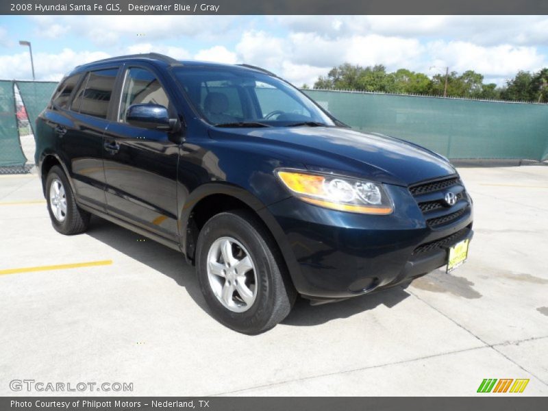 Deepwater Blue / Gray 2008 Hyundai Santa Fe GLS