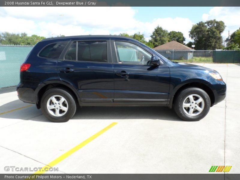 Deepwater Blue / Gray 2008 Hyundai Santa Fe GLS