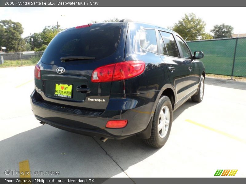 Deepwater Blue / Gray 2008 Hyundai Santa Fe GLS