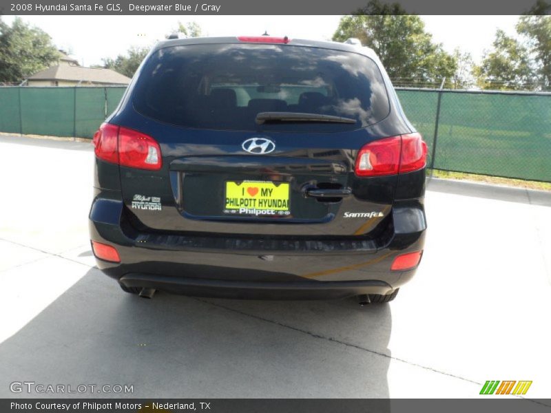 Deepwater Blue / Gray 2008 Hyundai Santa Fe GLS