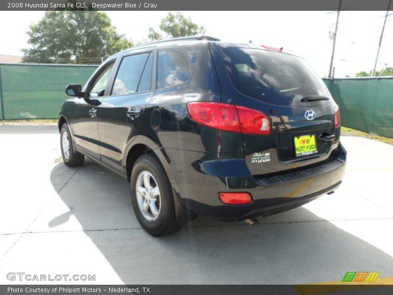 Deepwater Blue / Gray 2008 Hyundai Santa Fe GLS